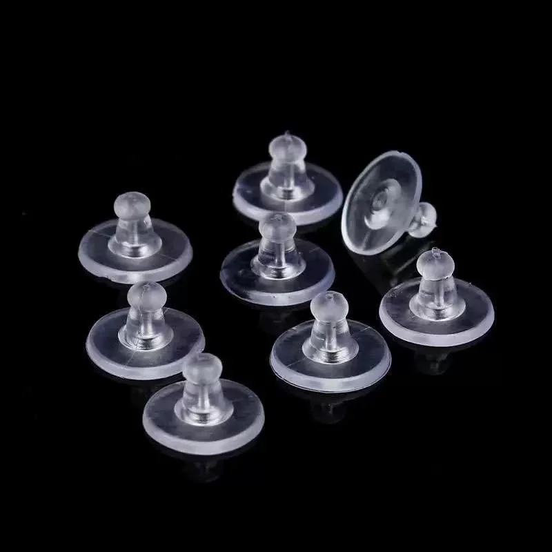 100 Stück Kunststoff-Frisbee-Ohrring-Stecker, rutschfest und rutschfest, weicher Gel-Ohrring-Stecker