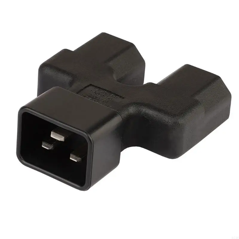 H7JF Safety IEC320 C20 Male to Dual 2xC21 Power Power Splitter Adapter C20 Mal