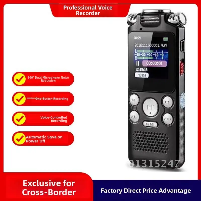 

HD Noise Reduction MP3 Recording Pen Digital Player with Dual Microphone Dual 20M Recording Walkman USB 2.0 Zinc Alloy Body