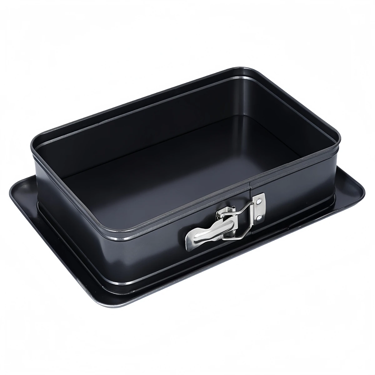 Carbon Steel Cake Pan with Removable Bottom Rectangular Cake Tin for Cheesecake Baking Trays 33x23x7cm Even Heat Distribution