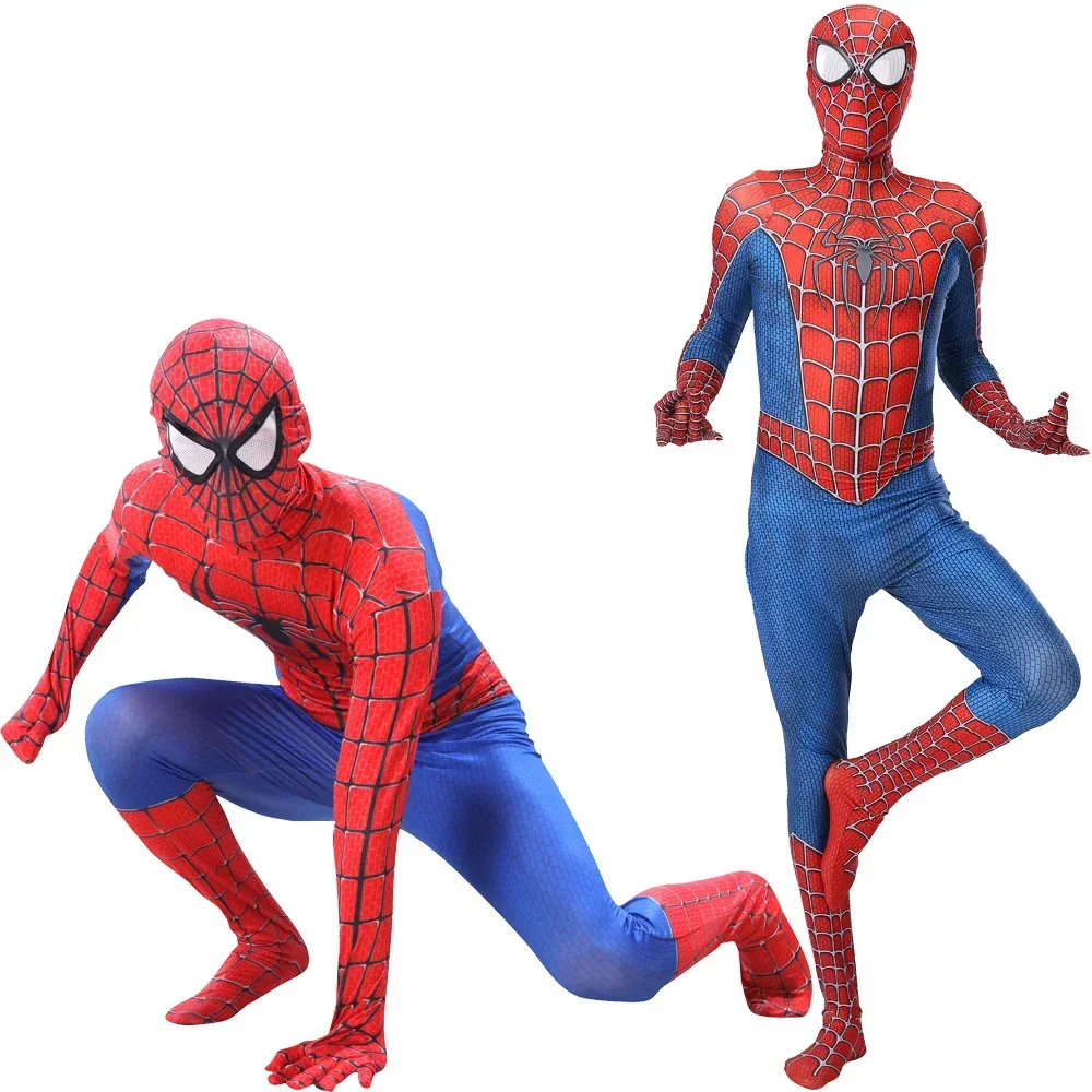 Super-herói Spiderman Cosplay Traje para Crianças, Bodysuit Estilo 3D, Spandex Zentai, Macacão de Festa