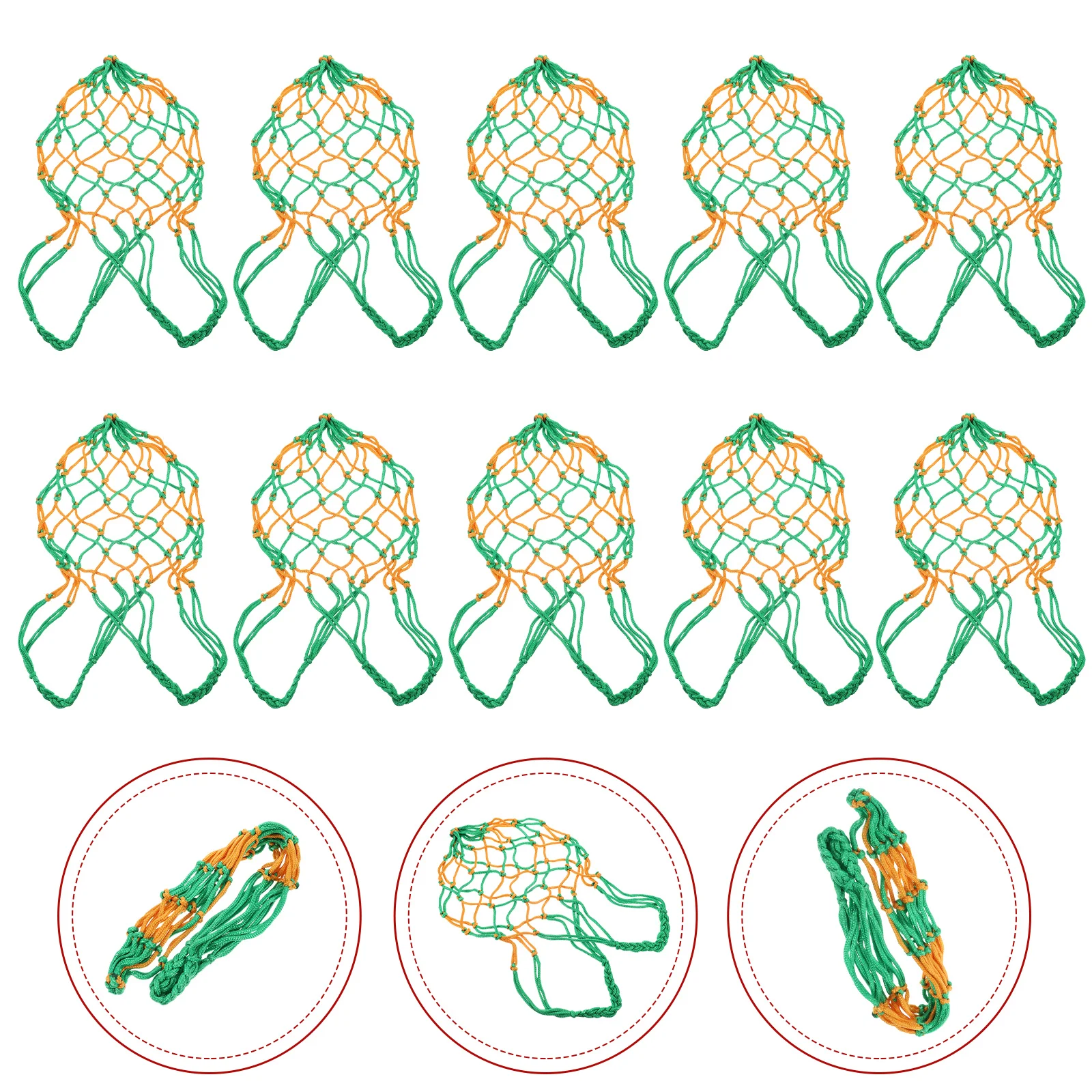 

10 Pcs Fruit Net Bag Large Capacity Hanging Basket Watermelon Nets Cradle Macrame Wall Polyester Produce Mesh