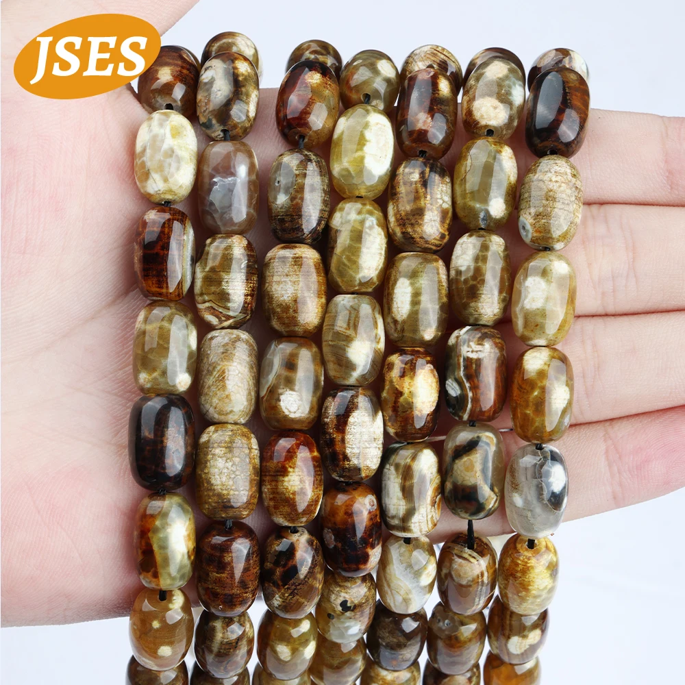 

A+ Natural Fiery Agate Onyx Barrel Shape Loose Spacer Beads for Jewelry Making Bracelet Craft DIY Accessories Charms Wholesale