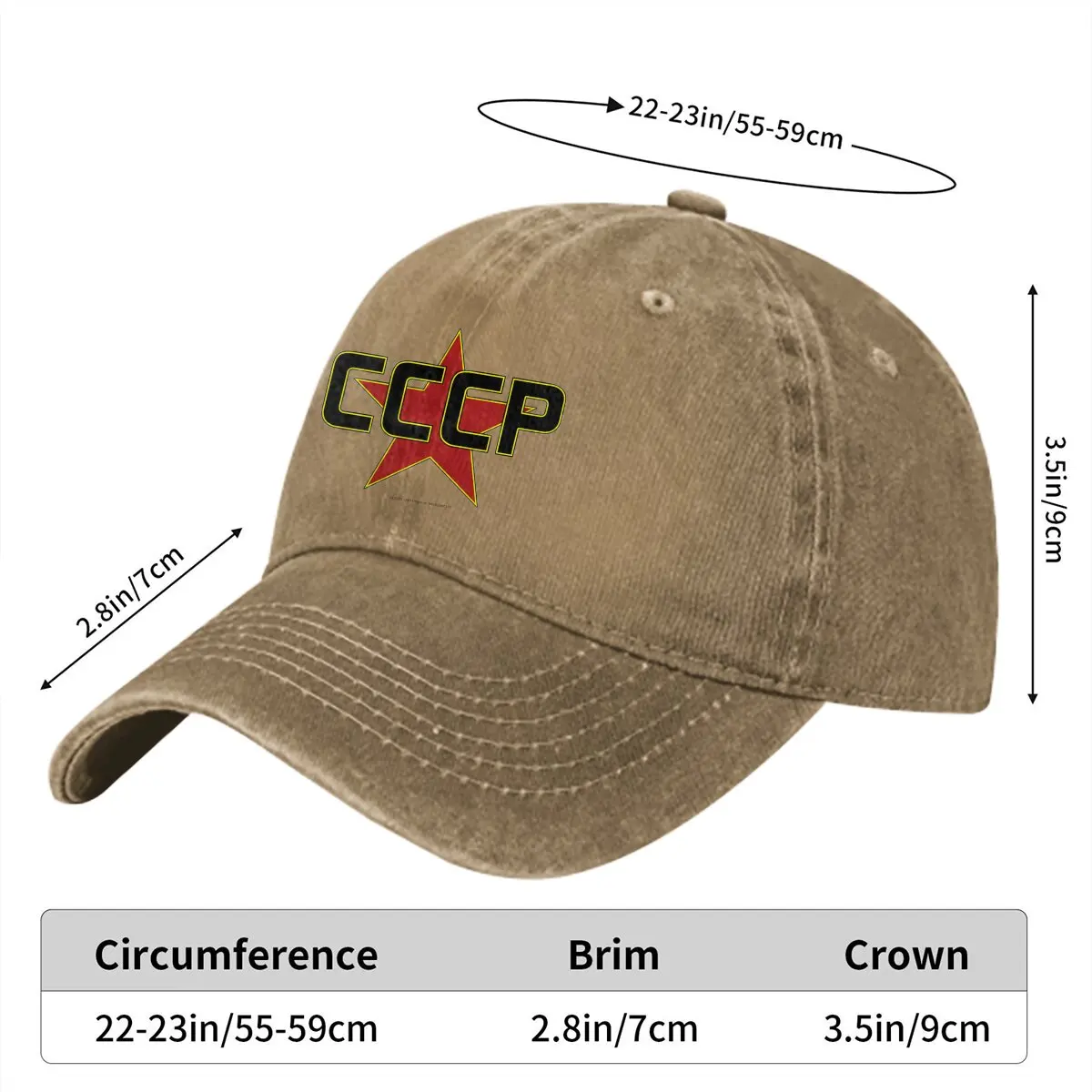 Washed Men's Baseball Cap CCCP Over the Red Star Trucker Snapback Caps Dad Hat Russian USSR CCCP Golf Hats