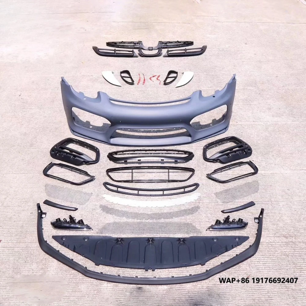 KM  Body Kit for 2012-2016  Cayman Boxster 981 GT4 Front Bumper Body Kit Rear Diffuser PP Material