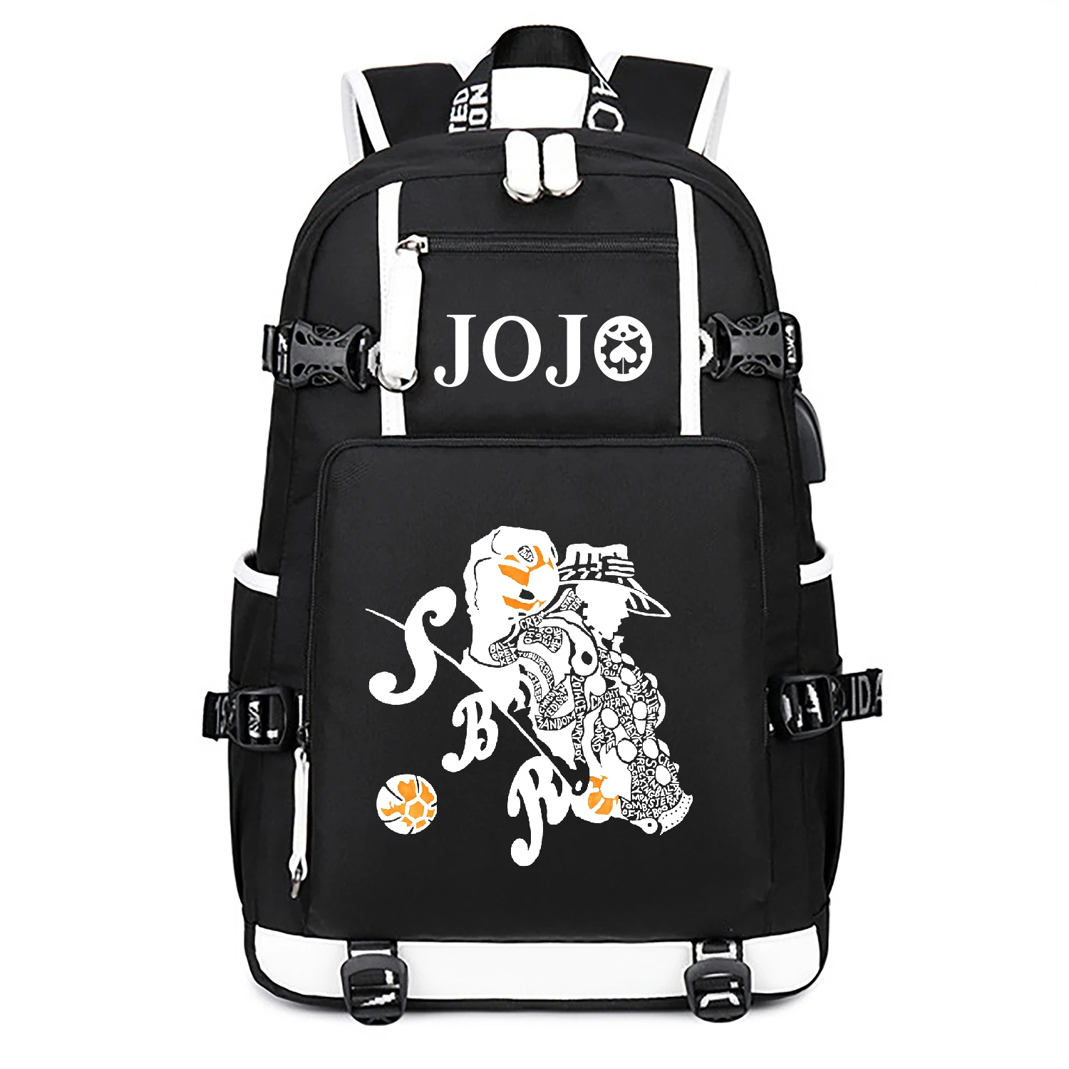 JoJo's Bizarre Adventure Large School Backpack Anime KILLER QUEEN DIO Bookbag Oxford Travel Bagpack Cartoon USB Laptop Rugzak