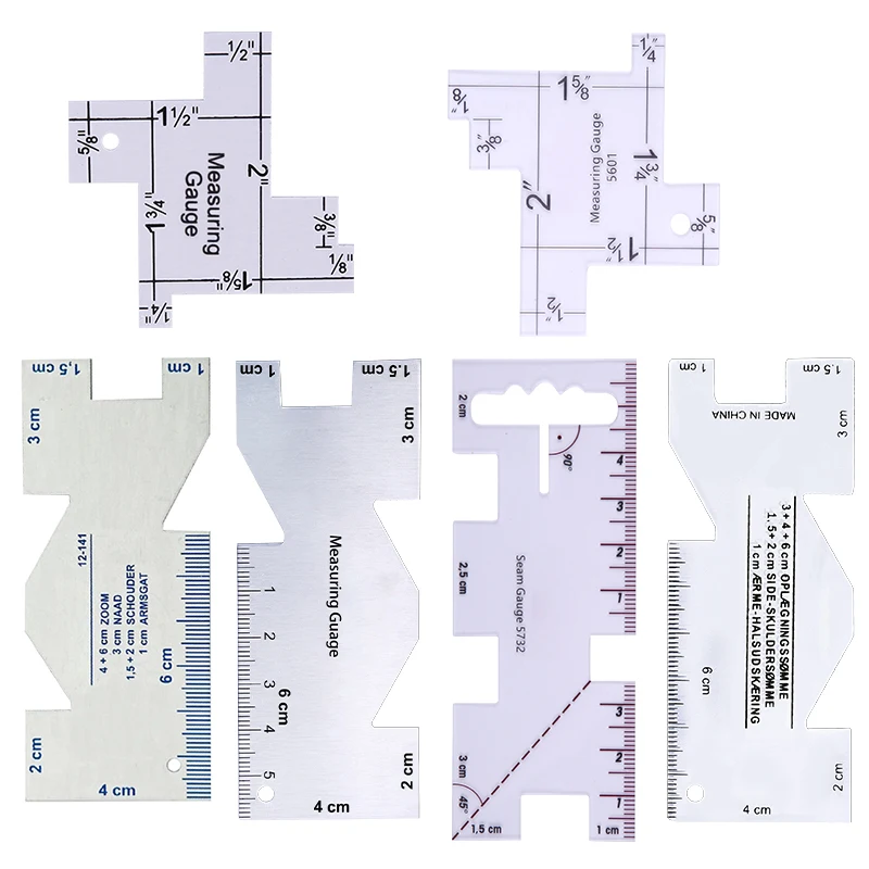 For DIY Patchwork Quilting Craft Tools Metal Quilting Tailor Ruler Template Sewing Ruler Precision Seam Measuring Gauge