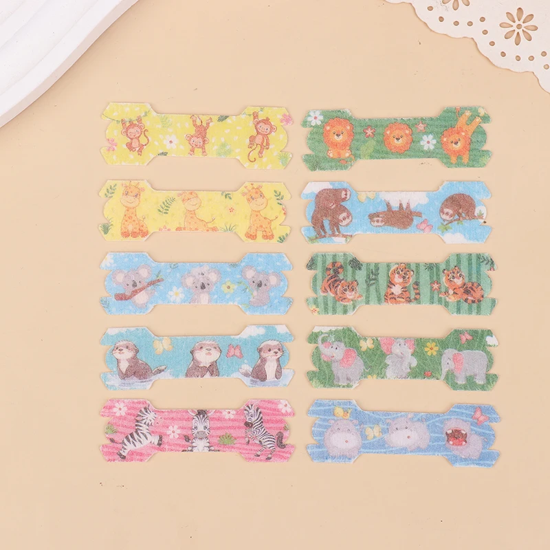 Bandes nasales Anti-ronflement colorées pour enfants, 10 pièces, aide à la respiration pour garçons et filles, bande nasale hypoallergénique, imprimés d'animaux amusants pour mieux