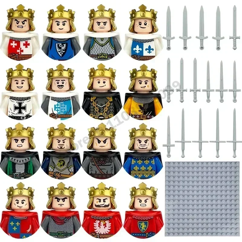 Crusader Knights Roman Warriors Middle Ages Medieval Europe Military Building Blocks Figures Castle Kingdom King Legion Set