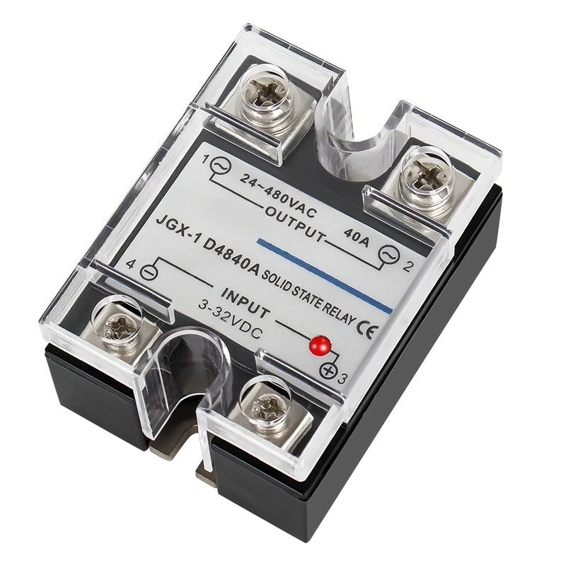 Single Phase Solid State Relay JGX-1 D4840A 50A DC Controlled AC Solid State Relay for Heating Equipment