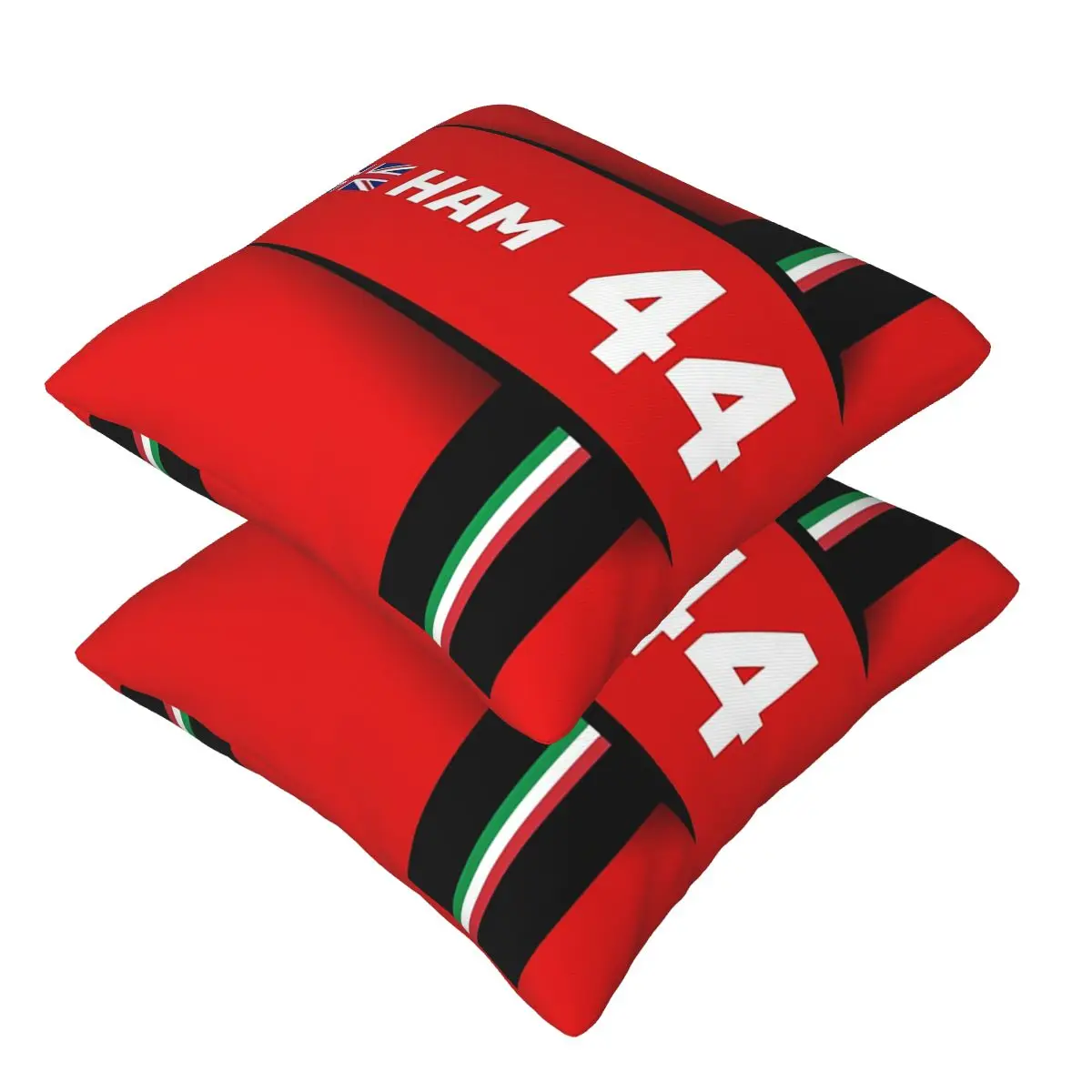 F1 2025 - # 44 هاميلتون 2 قطعة غطاء وسادة مربع وسادة بسحاب ديكور مريح رمي وسادة للأريكة المنزلية