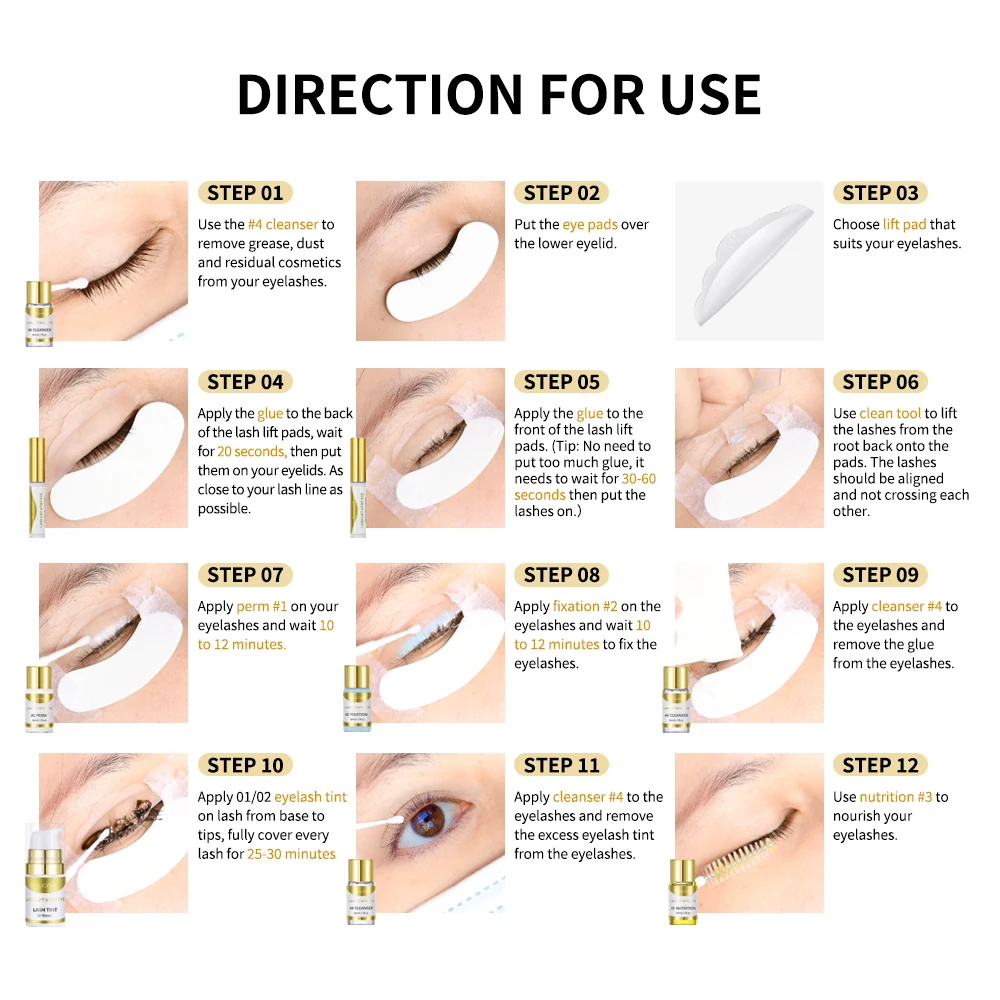 まつげパーマ＆染料キット、ナチュラルカーリングコールドパーマまつげ染めまつげ、女性用セミパーマネントカーリングまつげパーマキット
