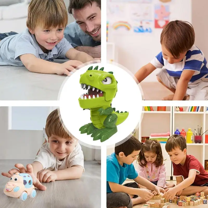 Dinosaur Teeth Games Cartoon Tabletop Board Tricky Game Push Tooth Down Game Cute Dentist Biting Finger Games With Sound And