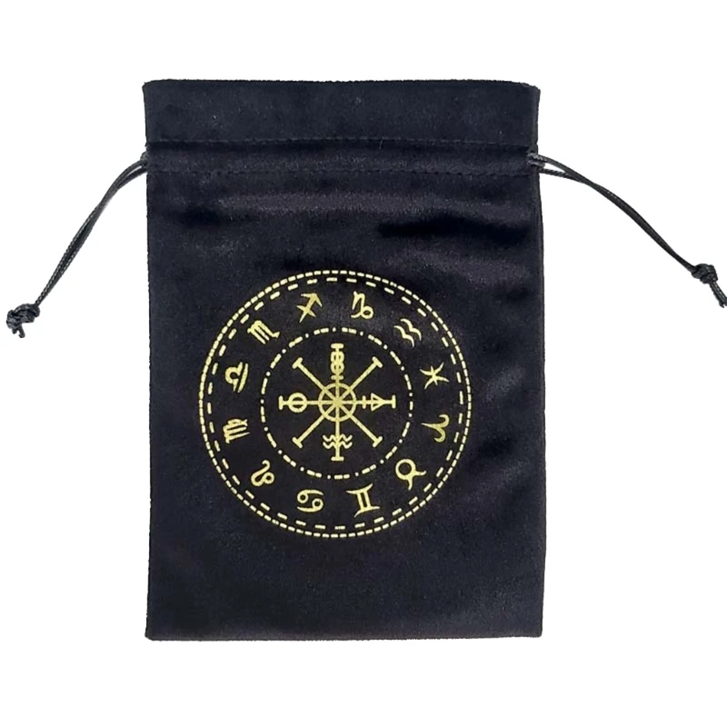 Tarot Pad Dowsing Board Divination Metaphysical Altar Tarot Game Supplies Accessaries Flannel Drawstring Storage Bag