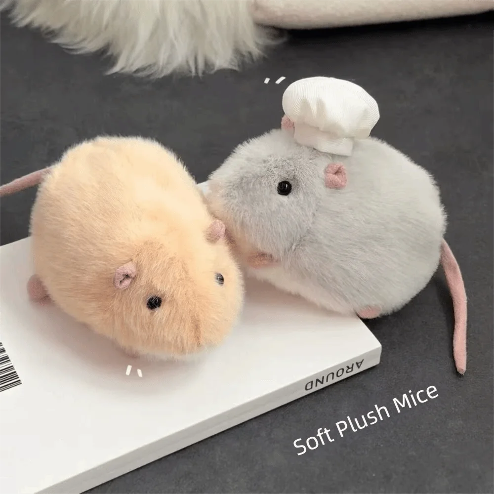 Soft Fluffy Fabric Plush Hamster Toy Kawaii/Adorable Design Bean Bag Filled Cute Mouse Doll Squeezable Simulation Rat Appearance