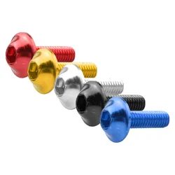 6pcs M6x20mm Motorcycle Bolts Screws Hexagon Aluminum Bolts Screws License Plate Fairing Bolts for Motorcycle Scooter