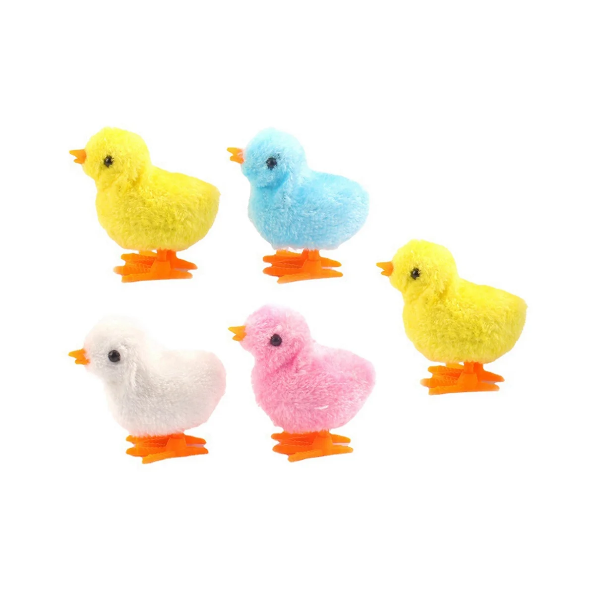 5Pcs Easter Wind Up Chick Toys Novelty Jumping Chicken Gag Plush Baby Chicks Toys Favors Gift for Kids Girls