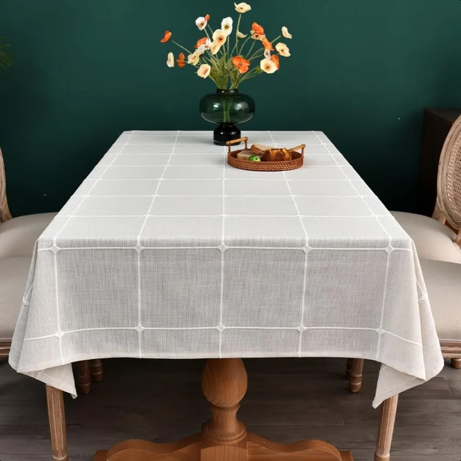

White Linen Tablecloth Cotton Square Tablecloth Farmhouse Tablecloth Small Table Cloth Square Table for Wedding Party Outdoor W