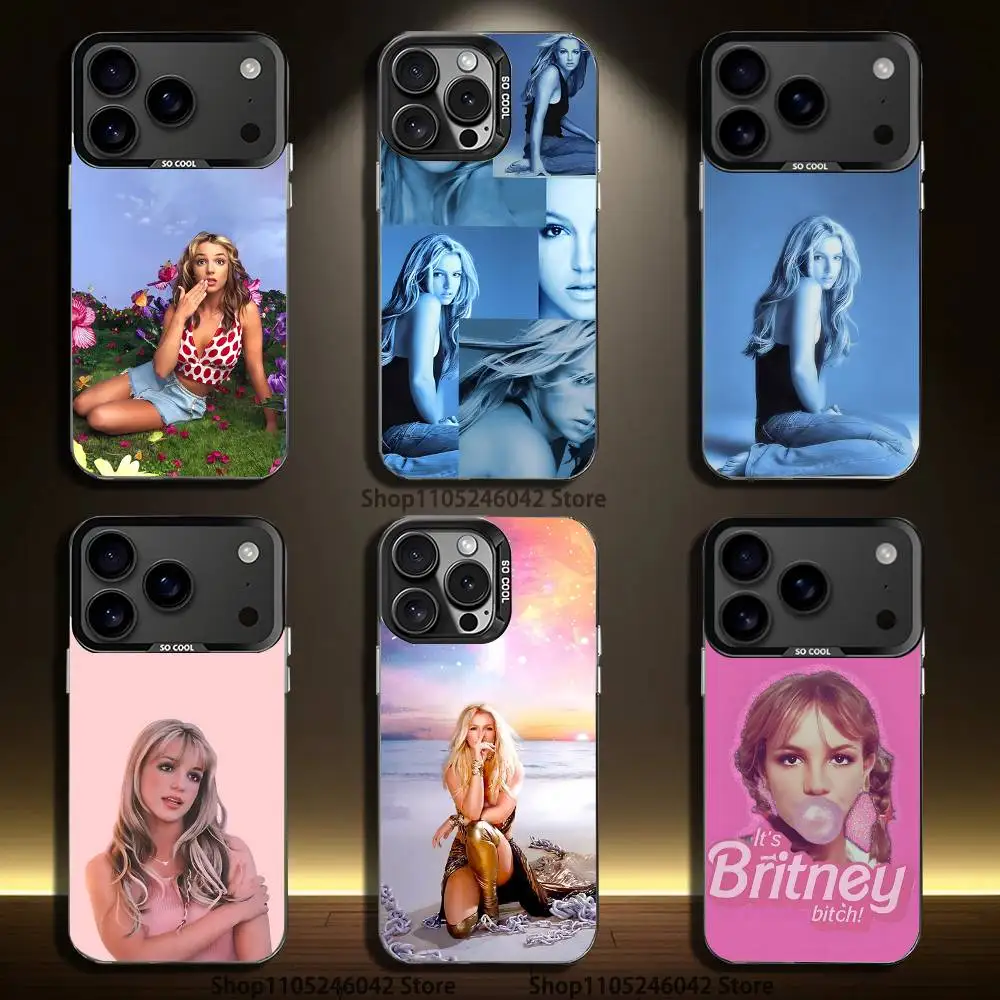 

Singer B-Britney S-Spears-s Phone Case For iPhone 17,16,15,14,13,12,11,Pro,XS,Max,Plus,Mini,SE4,E Black Matte Shockproof Cover