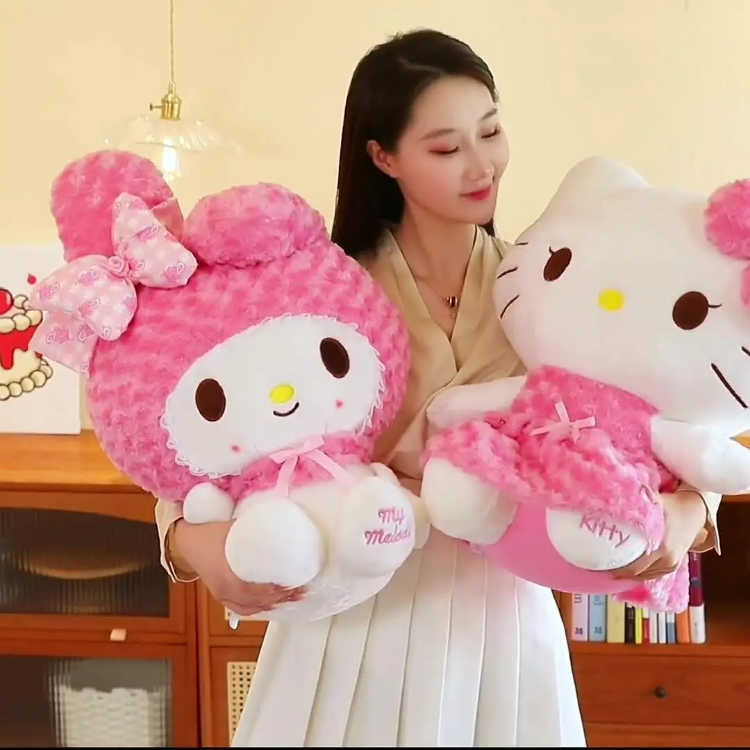 

Kawaii Sanrio Hello Kitty Doll Owner Plush Toy Melody Doll Girl Cloth Doll Birthday Gift