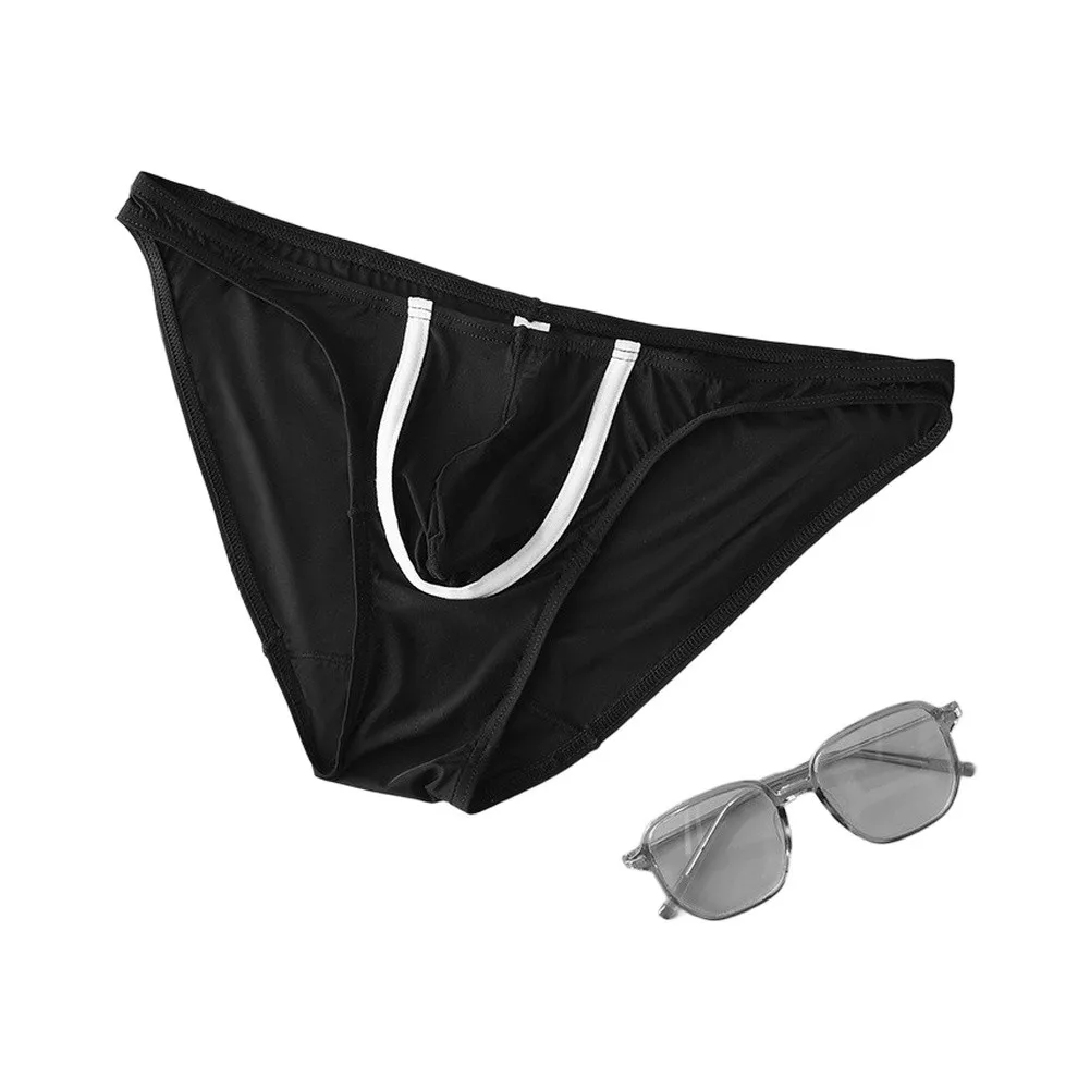 Mens Underwear See Through Bikini Briefs Sexy Transparent Convex Pouch Underpants Men Soft Panties Low Rise Male Swimming Trunks