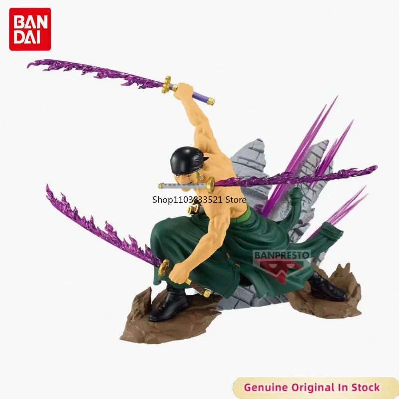 BANDAI Original Anime ONE PIECE THEORAMA SOUL-Roronoa Zoro Character Action Model Desktop Decoration Hobbies Collectible