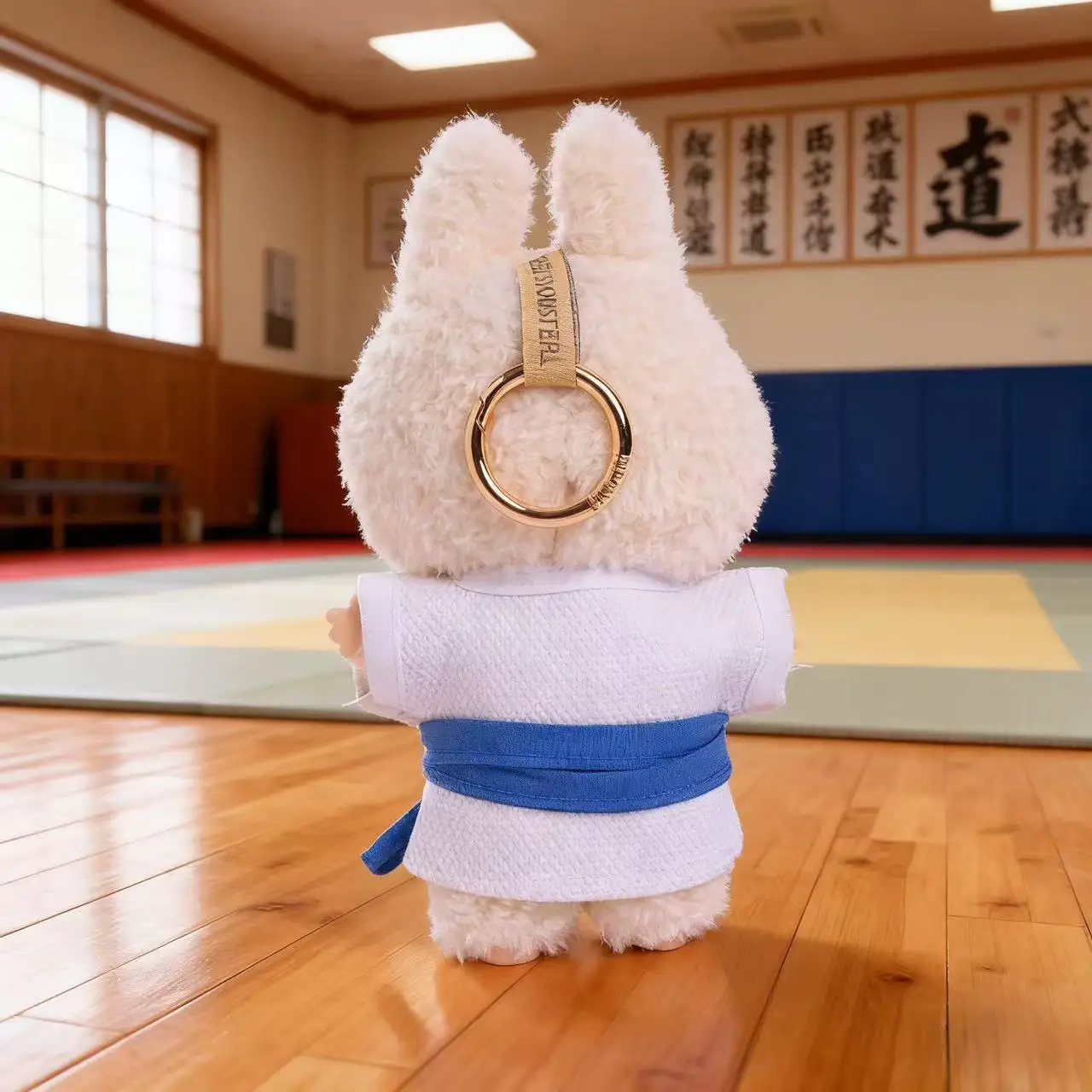 For Labubu 1st/2nd/3rd Gen Doll Clothes – Blue & Pink BJJ Gi Outfit Jiu-Jitsu Uniform Set Replaceable Doll Costume Collector Gif