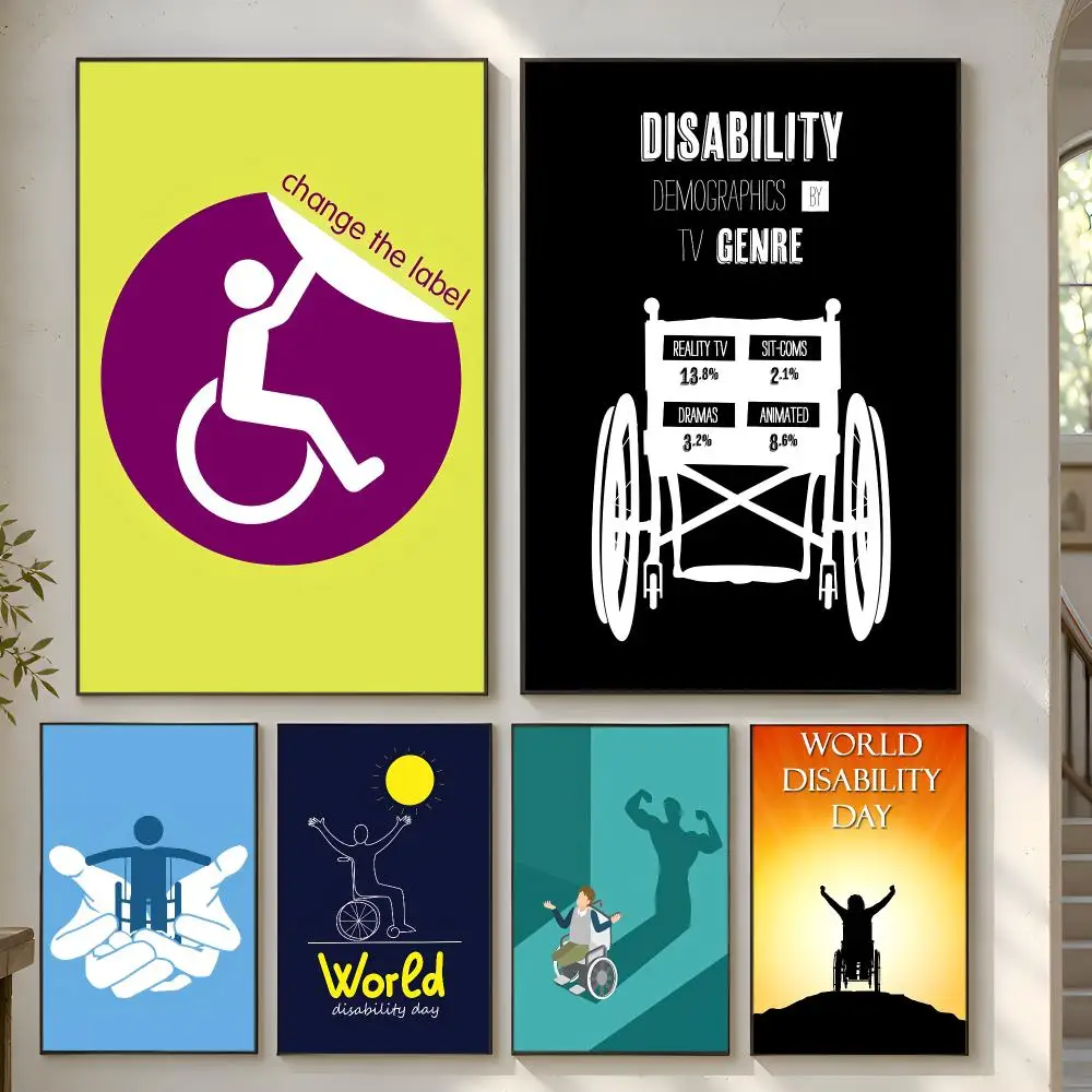 World Disabled Day Poster Home Artwork For Living Room Bedroom Office Dorm Apartment Gift
