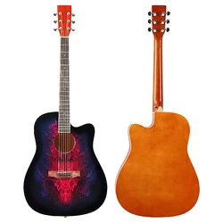 Acoustic Guitar with Small Flaw 6 Strings 41 Inch, Basswood High Gloss Can Choose Add EQ