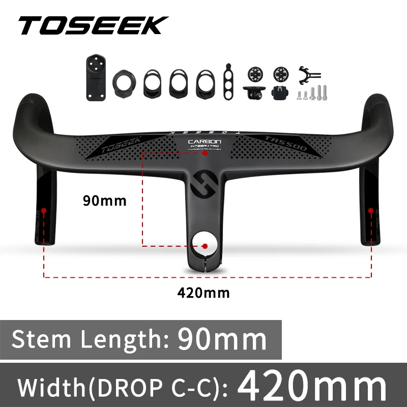 Toseek ステム一体型ハンドル カーボン C-C 380㎜ TR5500 Toseek ステム一体型ハンドル カーボン C-C 380㎜ TR5500 【公式通販】