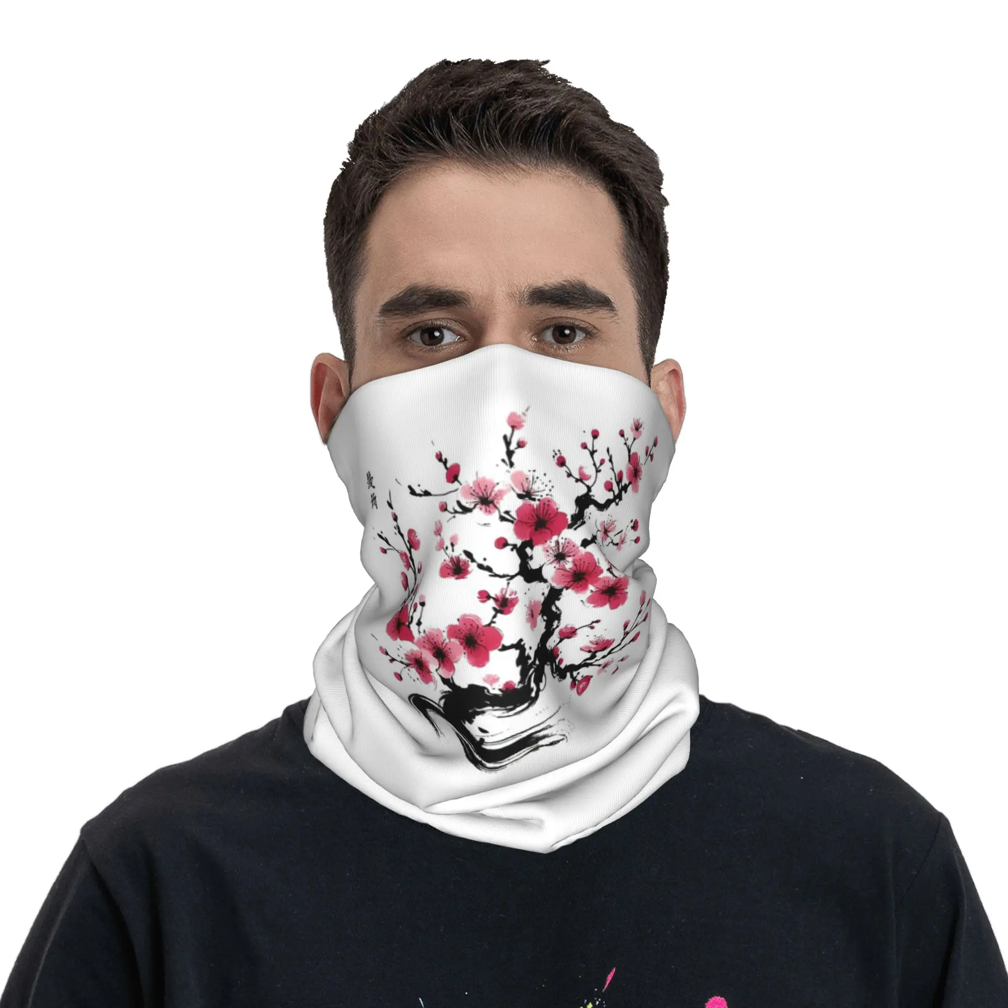 

Sakura Tree Cherry Blossom Floral Flower Bandana Neck Gaiter Printed Face Scarf Balaclava Cycling for Men Women Adult All Season