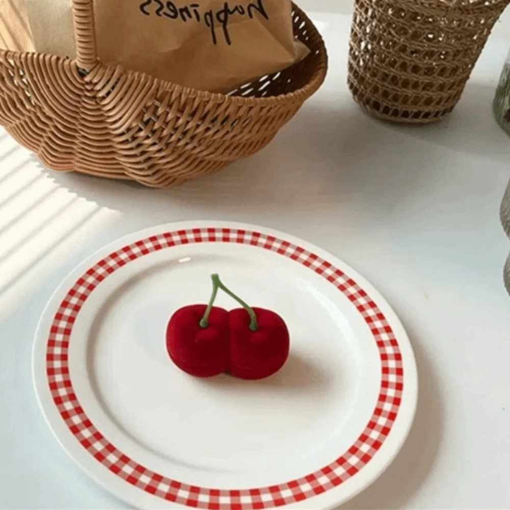 미니 충돌 방지 체리 목걸이 정리함 포도 딸기 과일 반지 상자 오렌지 파인애플 플로킹 보석 상자 프로포즈