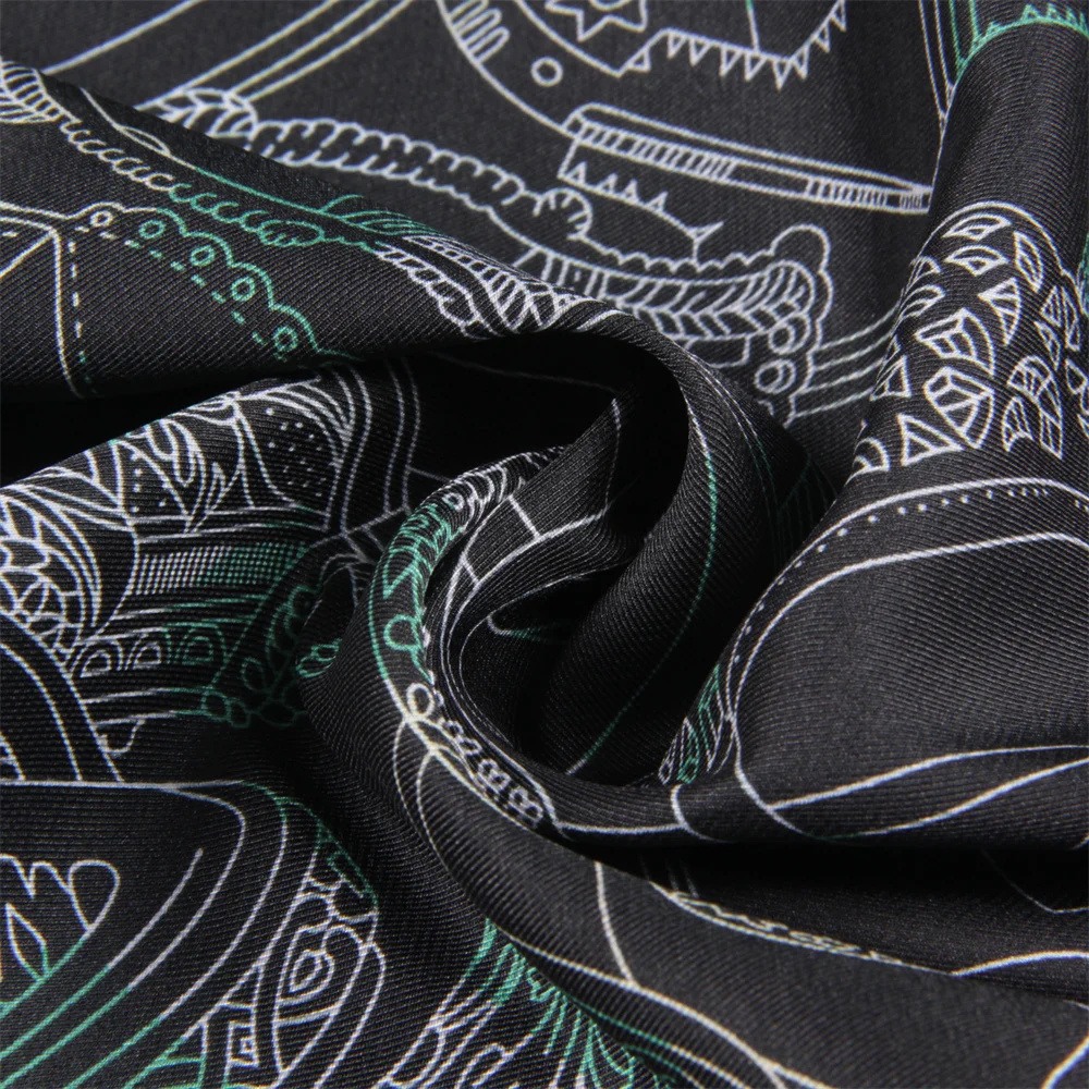 POBING ม้วนผ้าไหมผ้าพันคอผู้หญิงโกลนคู่ด้านข้างพิมพ์ผ้าพันคอสแควร์ห่อ Echarpes Foulards Femme Hijab 70 ซม.