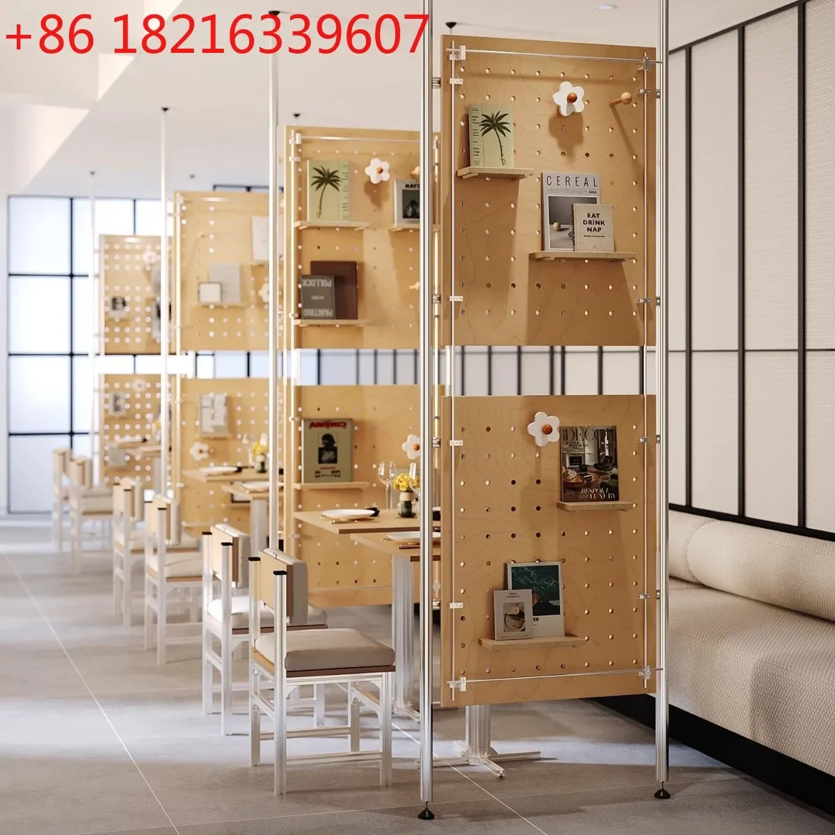 Aluminum profile restaurant exhibition hall without punching holes, hole board screen partition