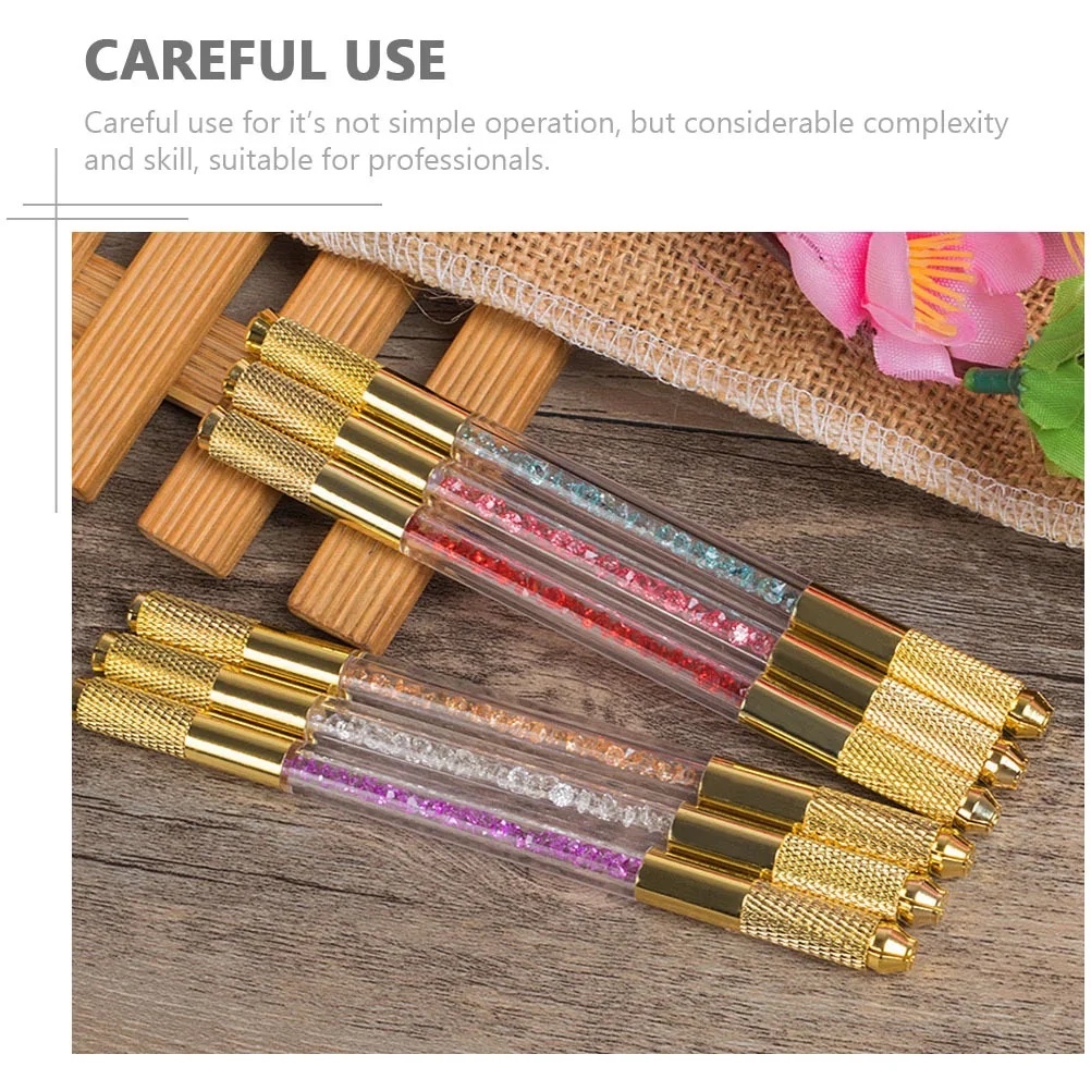 

Professional Dual Head Microblading Pen with Rhinestone Handle Precision Tattooing Tool for Eyebrow Artists