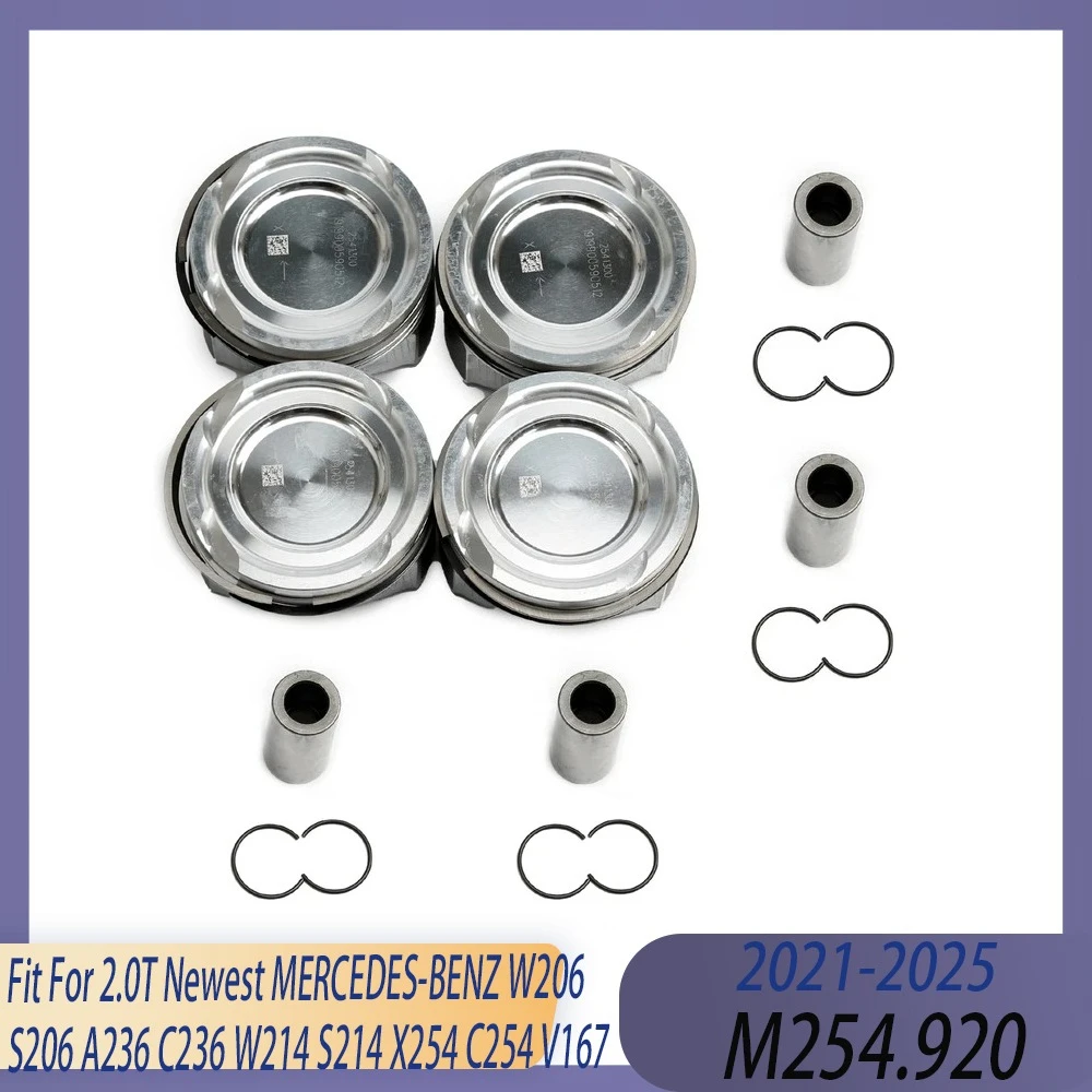STD Engine Piston & Rings Set Fit 2.0 L T GAS 21-25 M254 For Newest MERCEDES-BENZ W206 S206 A236 C236 W214 S214 X254 C254 V167