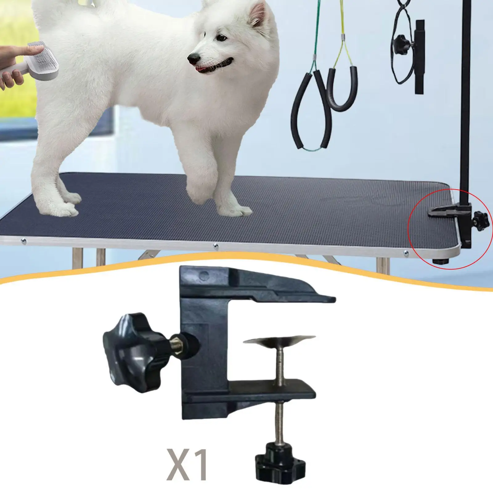Adjustable Dog Grooming Arm Clamp Holder Heavy Duty Grooming Table Accessories for Pet Grooming Solutions