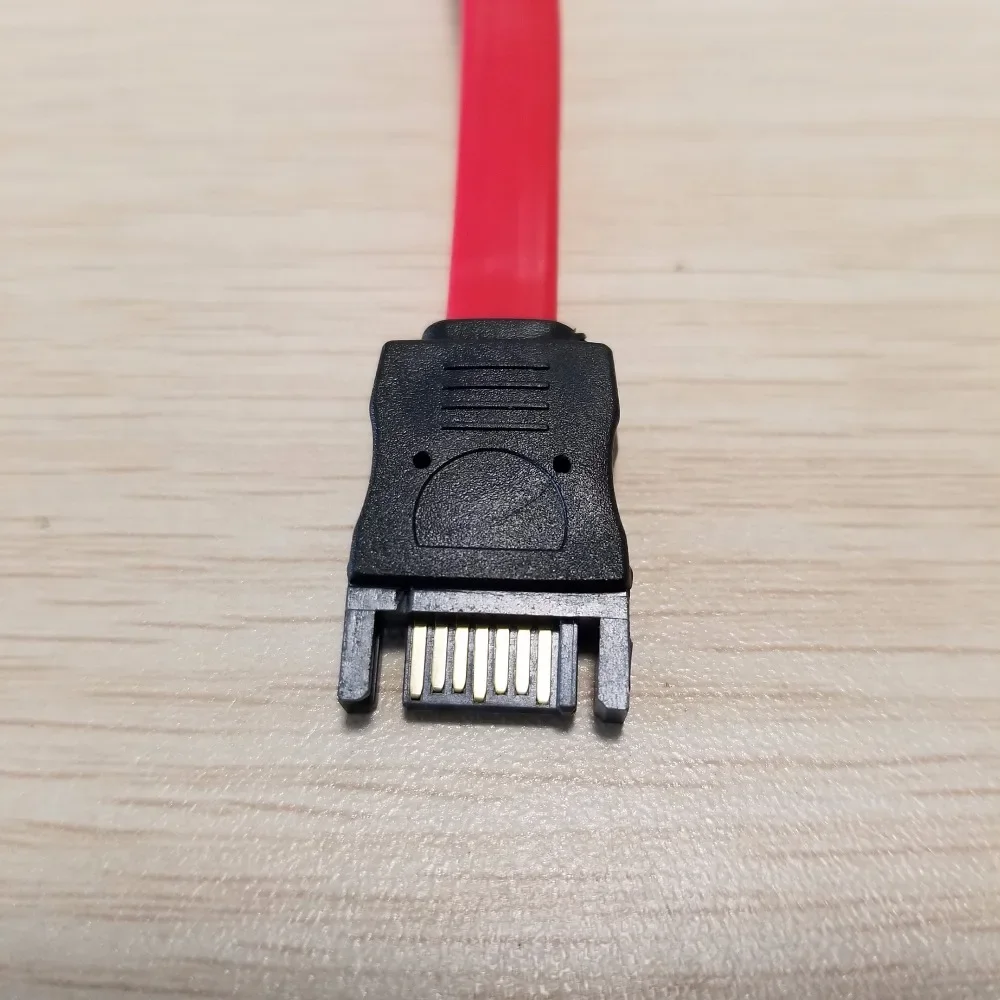 Cable de alimentación serie de extensión de datos SATA de Dirve duro macho a hembra rojo 10cm