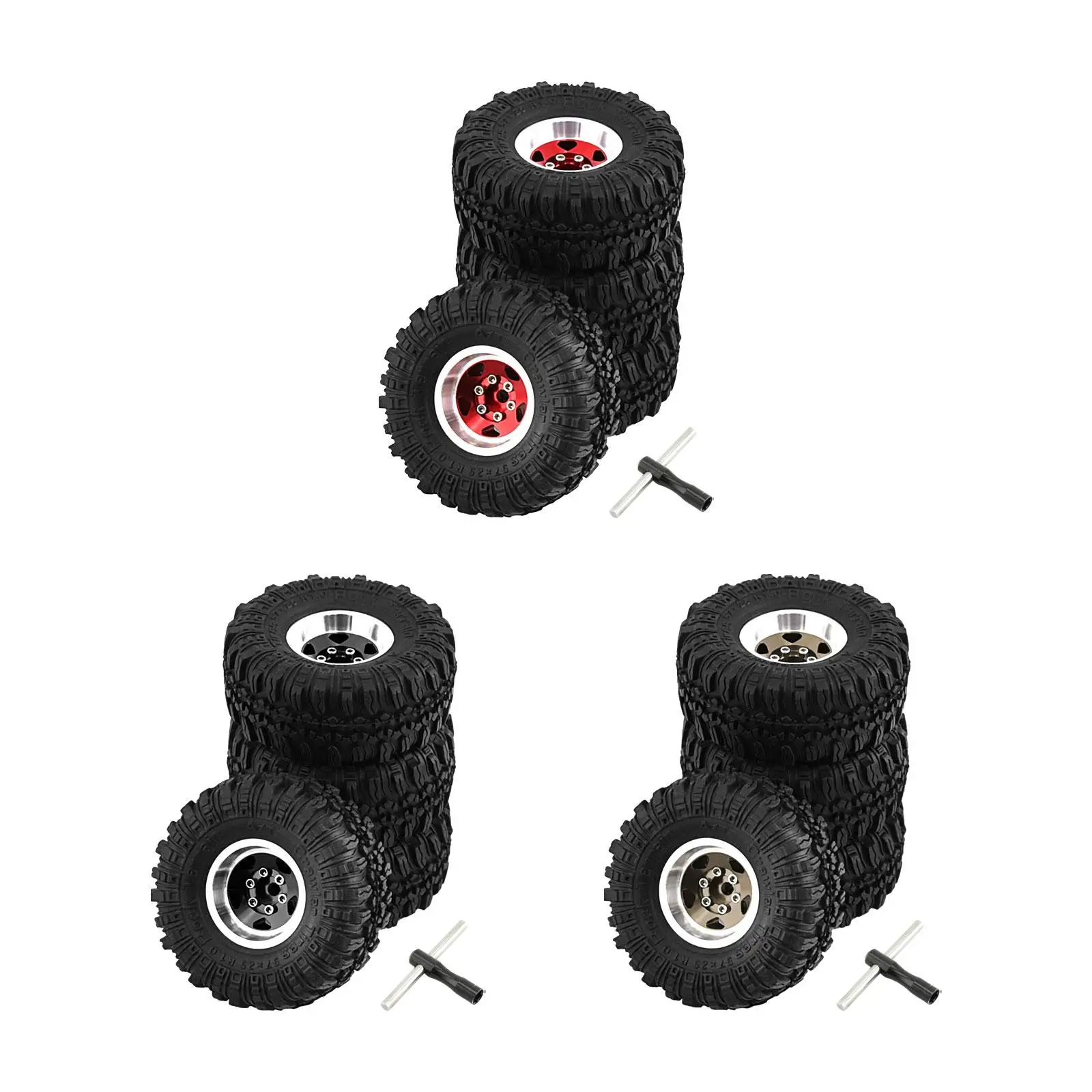 

4x Tire Wheel Tyre RC Car Tire, RC Truck Tires Tires with Wheel Rim for 1:18 RC Car,