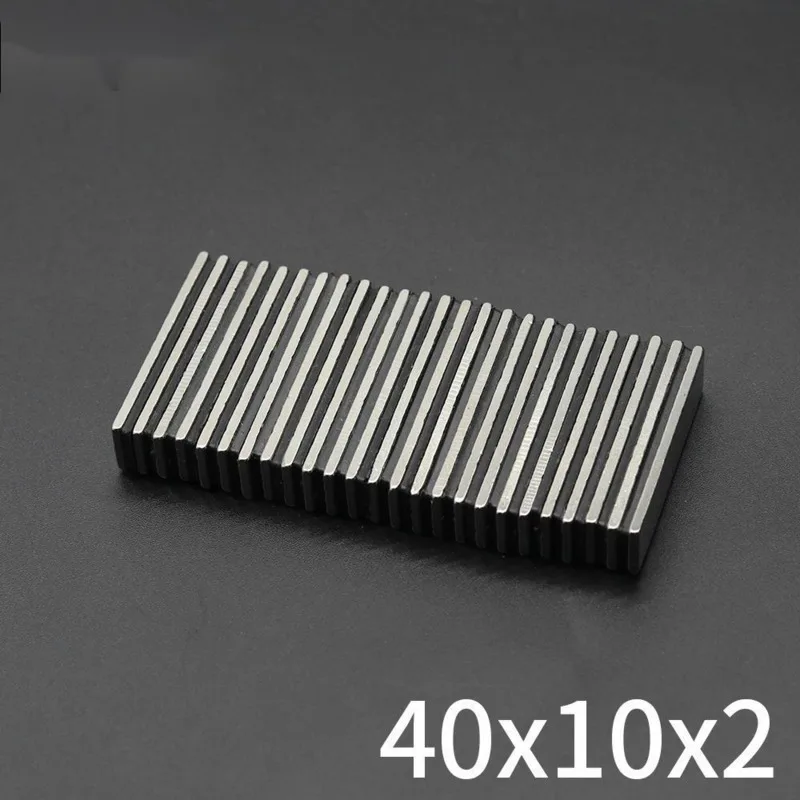 5/10/20/50Pcs Block Magnet 40X10X2mm Neodymium Magnet N35 Permanent NdFeB Super Strong Powerful Magnets imans