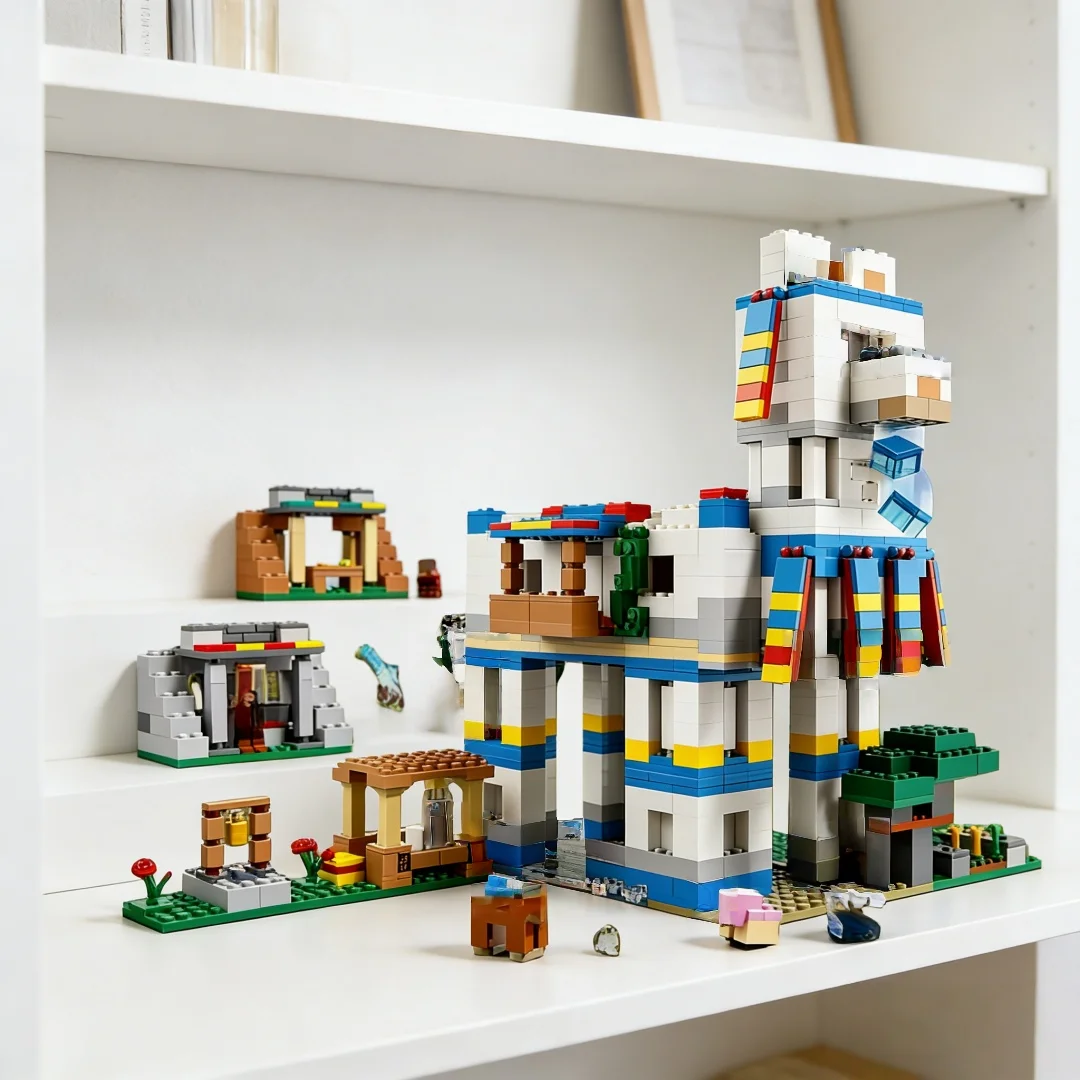 

2026 new pixel three-dimensional building blocks creative animal village assembly model educational puzzle assembly decoration g