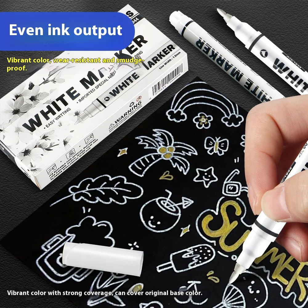 

3/6/12 шт. белый тонкий наконечник маркеры для краски водостойкие быстросохнущие для рисования рекламный знак художественные офисные принадлежности