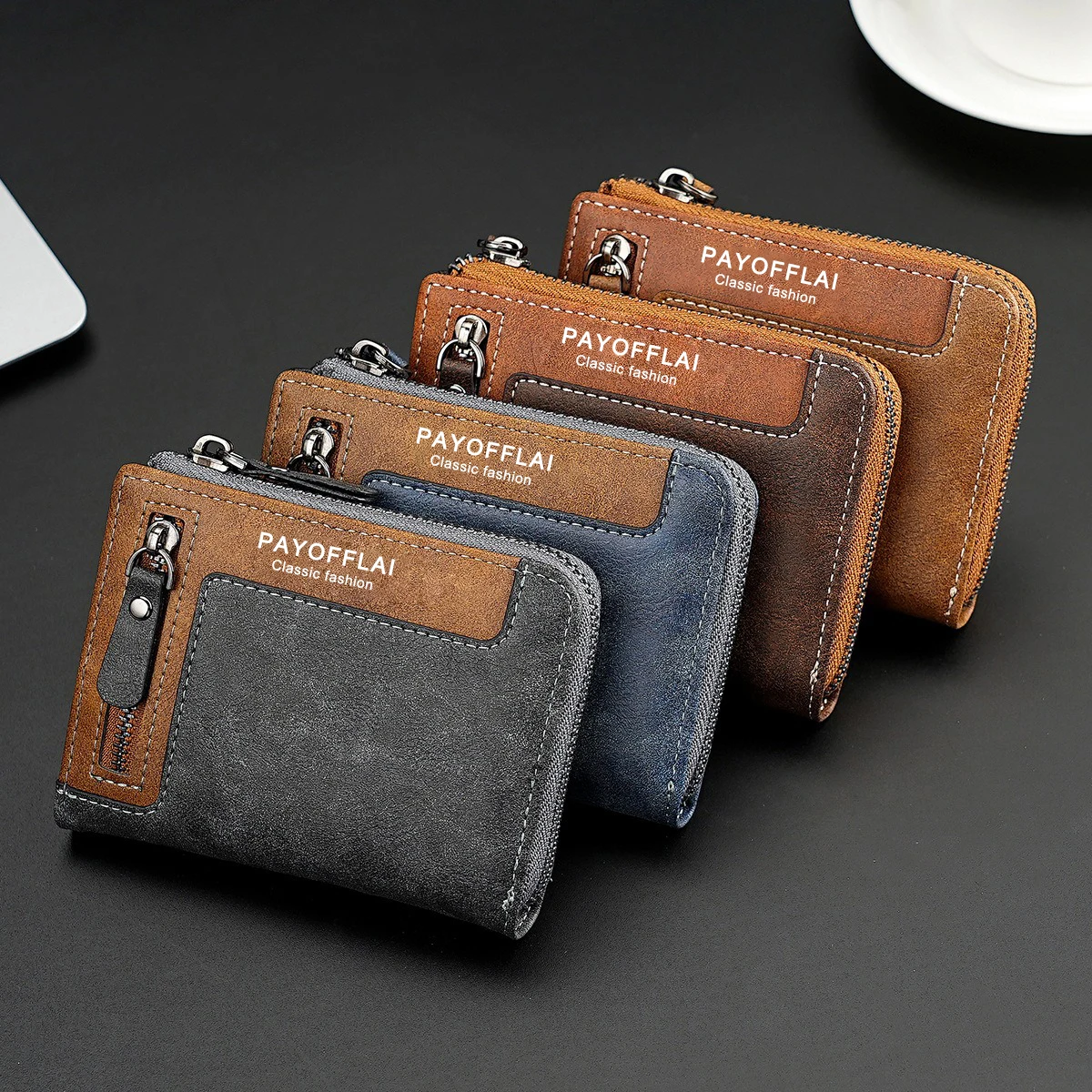 محفظة رجالية لعام 2025 من العلامة التجارية الفاخرة الشهيرة مع جيب للعملات المعدنية، حافظة محفظة قصيرة من الجلد الصناعي عالي الجودة
