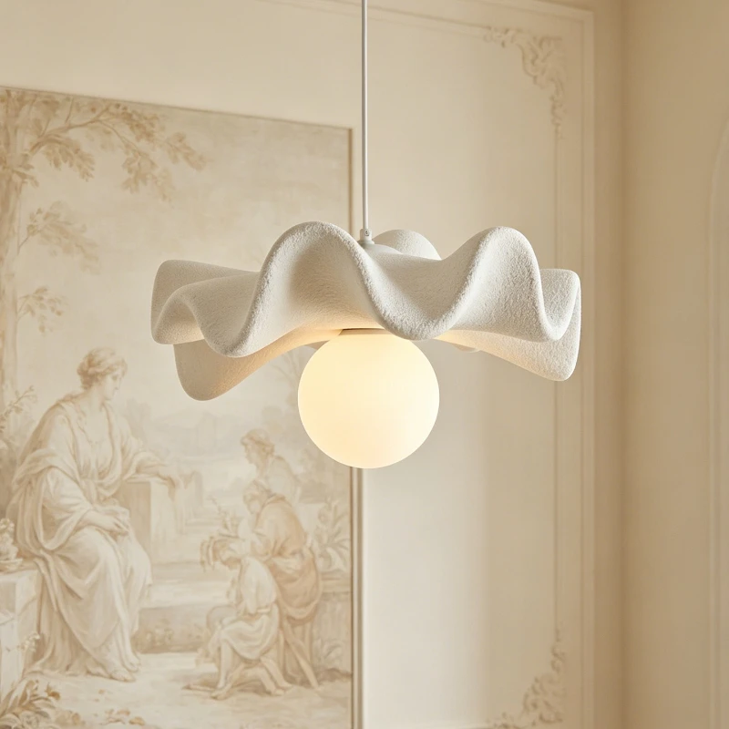 Wabi Sand Cream Wind Petal Restaurant Chandelier Middle Ancient Entrance Aisle Bedroom Bedside Lotus