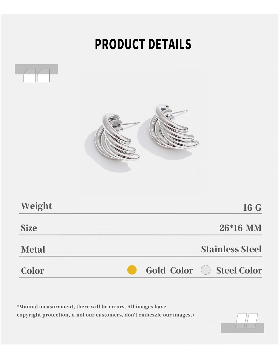 NiNice الفولاذ المقاوم للصدأ أقراط الموز على شكل أزياء شخصية تصميم المتخصصة اختيار المجوهرات بالجملة