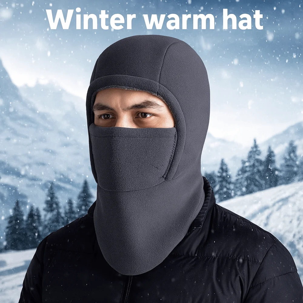 

Winter Warm Hat Neck Protection Balaclava Cycling Cap Fleece Thermal Warm Hat Mask Windproof Thicken Ski Windproof Cap Skiing