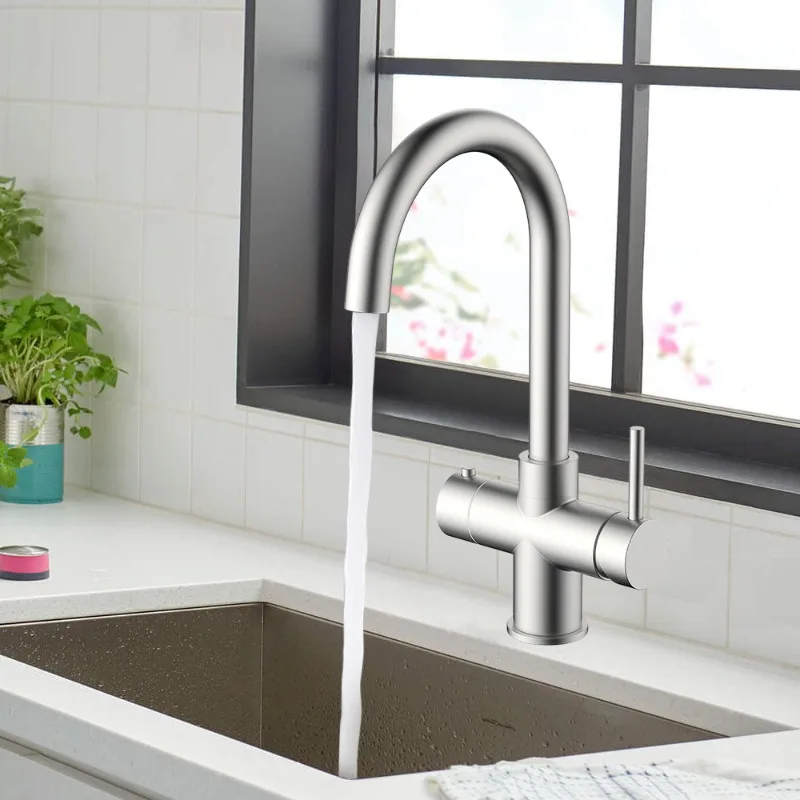 Drinking Water 5 In 1 Kitchen Faucets Boiling Top 304 Stainless Steel Water Purifier Faucet Tap
