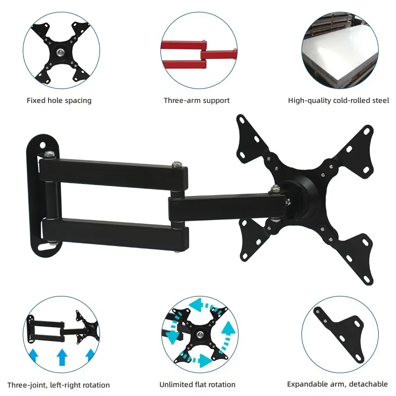 for S32 LCD Monitor Hanger Computer Bracket 22 23 24 27 Inch Universal Display Screen Rack Wall Hanging