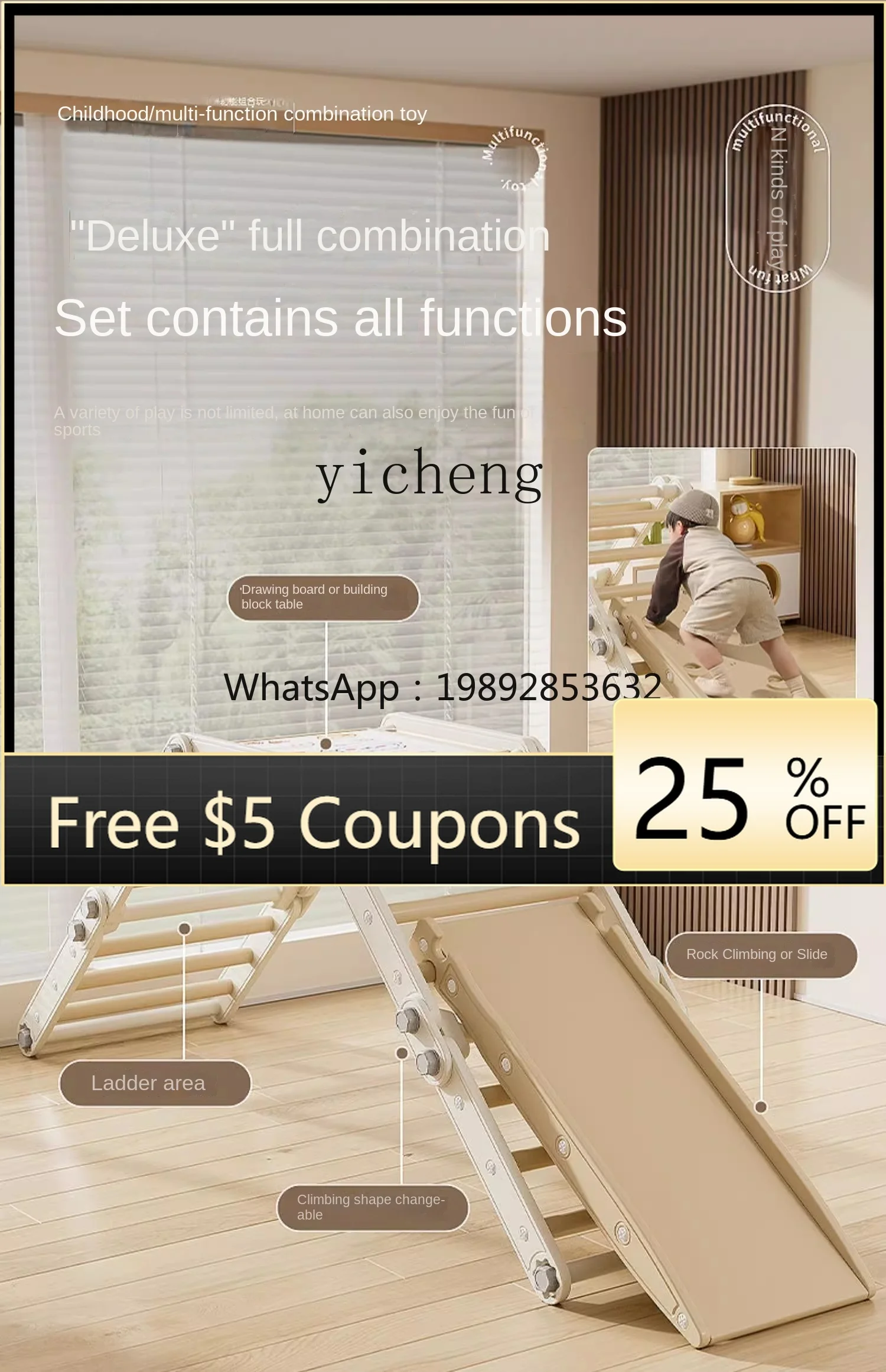 ZZ  Baby Slide Indoor Home Children Folding Multifunctional Climbing Rack Small Children Climbing Frame