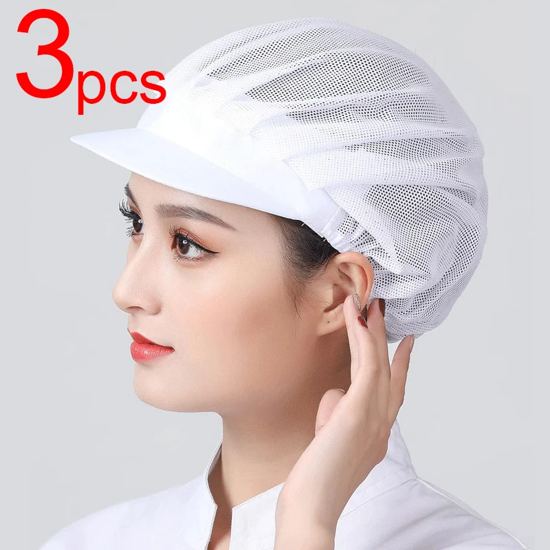 3 pièces Service alimentaire travail chapeau Chef chapeau cuisine cuisson hygiénique casquette Service alimentaire cheveux filets usine groupé cheveux travail bandeau chapeau